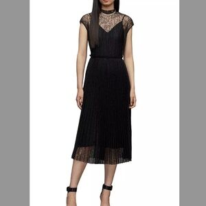 Allsaints Arya Lace Midi Dress in Black